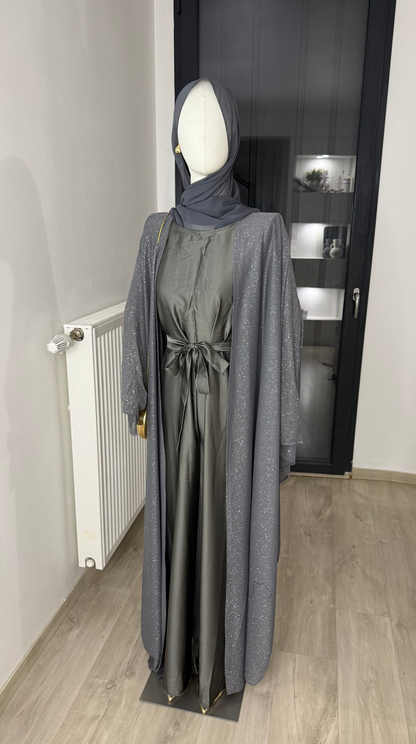ABAYA PERLE GRISE - MADE  IN UAE