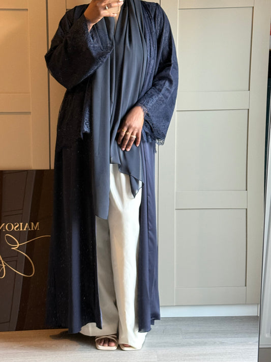 ABAYA DENTELLE BLEU - MADE IN UAE