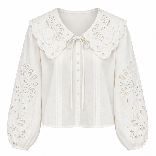BLOUSE LYS - BLANC
