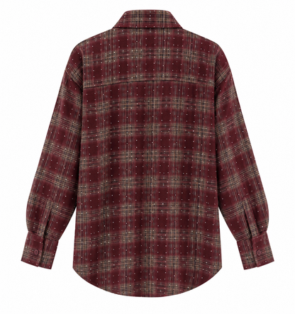 CHEMISE GRENAT À STRASS