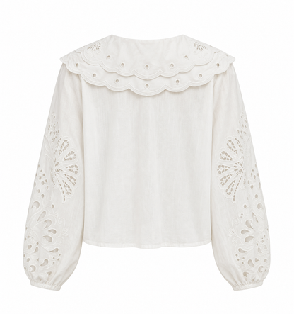 BLOUSE LYS - BLANC
