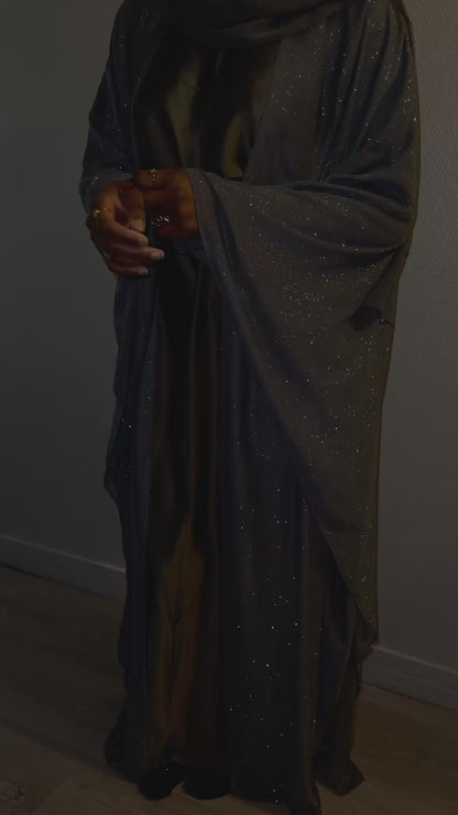 ABAYA PERLE GRISE - MADE  IN UAE